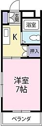 コーポすばる 1Kの間取図画像