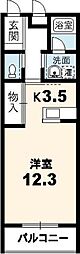 ルトレフル 1Kの間取図画像