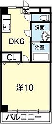 ピュアセレーナ21 1DKの間取図画像