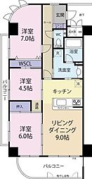 籠屋町アビタシオン2 3LDKの間取図画像