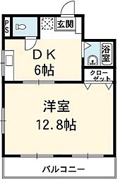 ププレ富田橋 1DKの間取図画像