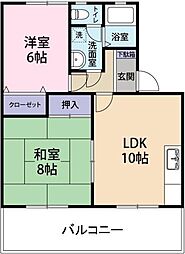 マリレーヴ内浜 2LDKの間取図画像
