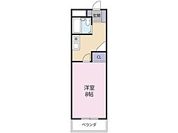アーバンコートかちどき橋 1DKの間取図画像