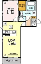 ルーナ 1LDKの間取図画像