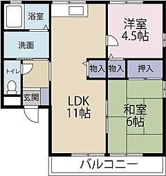 レトア川内2 2LDKの間取図画像