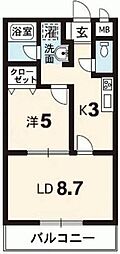 グラン・パレ 1LDKの間取図画像
