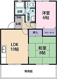 マリレーヴ内浜 2LDKの間取図画像