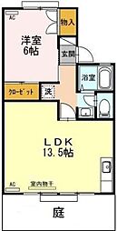 セジュール佐古 1LDKの間取図画像