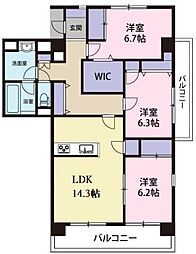 LaLuce南昭和 3LDKの間取図画像