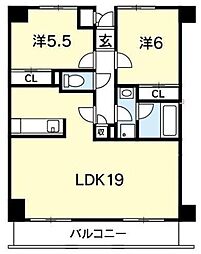 渭東レジデンス 2LDKの間取図画像