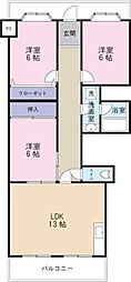 ポケット21 3LDKの間取図画像