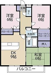 エクセレントコンフォール 3DKの間取図画像