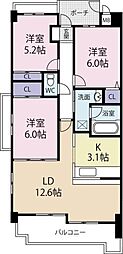 メゾンドハーレータワーズ 3LDKの間取図画像