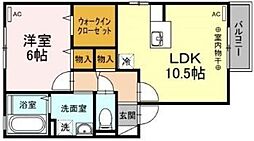 ウィルモア夷山A 1LDKの間取図画像