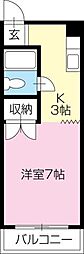コーポ福島 1Kの間取図画像