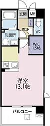 proud-gかちどき橋一丁目 ワンルームの間取図画像
