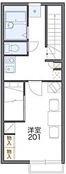 レオパレスきたじま 1Kの間取図画像