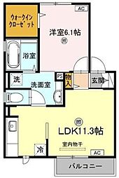 グラン・カネイ2 1LDKの間取図画像