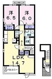藍らんどこくふC 2LDKの間取図画像