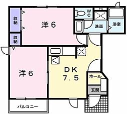 フィールドビーチ5 2DKの間取図画像