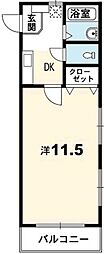 ププレ富田橋 1Kの間取図画像