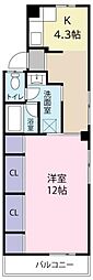 田中ビル 1Kの間取図画像