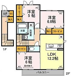 エレナ名東B 3LDKの間取図画像