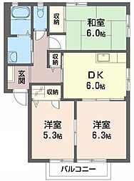 コンフォートA 3DKの間取図画像