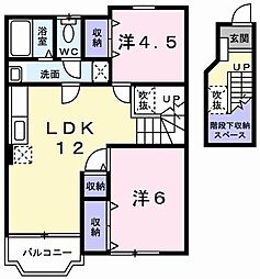 サンハイツ 2LDKの間取図画像