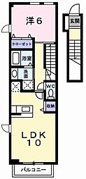 オレンジハイツA 1LDKの間取図画像