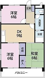 古山ハイツ 3DKの間取図画像