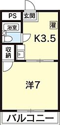 セグラ住吉 1Kの間取図画像
