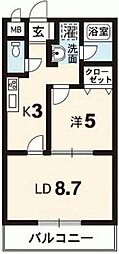 グラン・パレ 1LDKの間取図画像