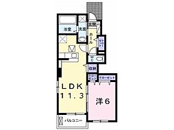 ハイソラーレ1 1LDKの間取図画像