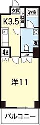セルリアン・リヴ 1Kの間取図画像
