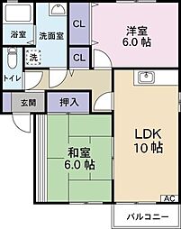 アネックス・ヒロB 2LDKの間取図画像