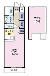 プレジデント日開野 ワンルームの間取図画像