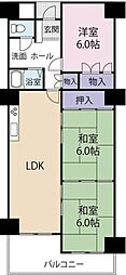 第三福永ハイツ 3LDKの間取図画像