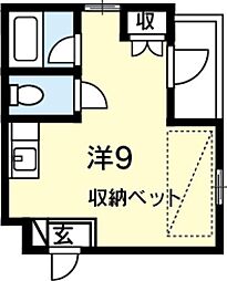 インフィニティ21 ワンルームの間取図画像