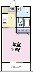 花やしき 1Kの間取図画像