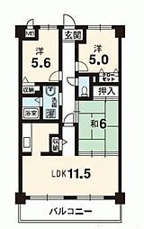 スカール春日 3階3LDKの間取り