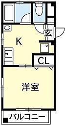 メゾン・ド・野口 1DKの間取図画像