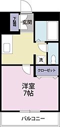 ヴィーダ 2階1Kの間取り