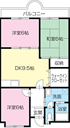 グリーンハイツ近藤 3DKの間取図画像