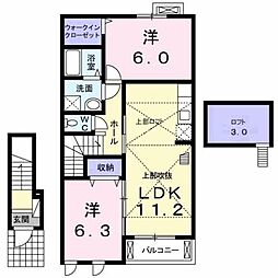 モン・エトワール 2LDKの間取図画像