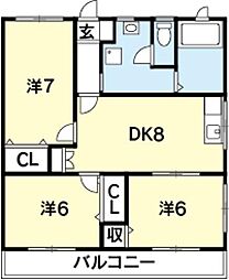 間取図画像 3DK