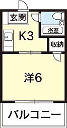 昭和園 1Kの間取図画像