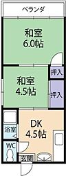 吉野マンション 2Kの間取図画像