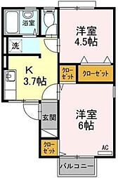 コーポ佐野 2Kの間取図画像
