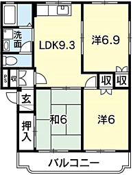モーメント21 3LDKの間取図画像
